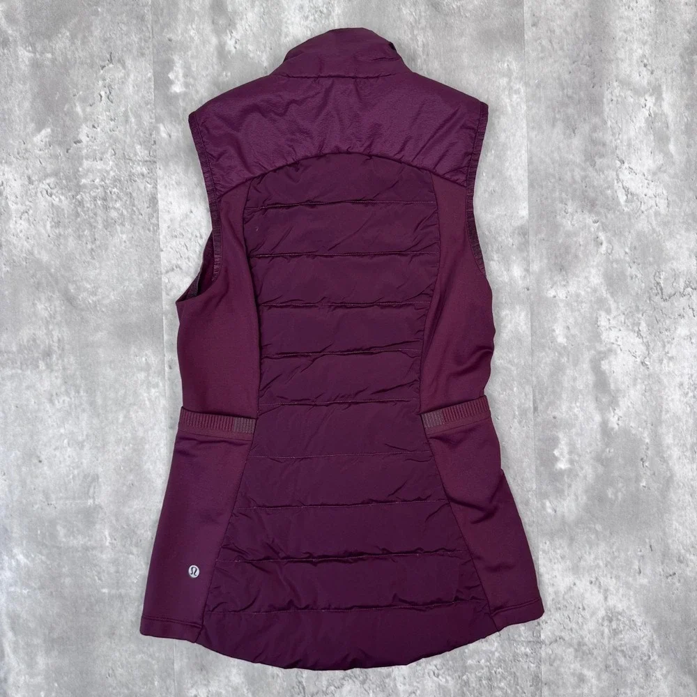 Lululemon Down For It All Vest Womens 4 Purple Puffer Running Quilted Insulated